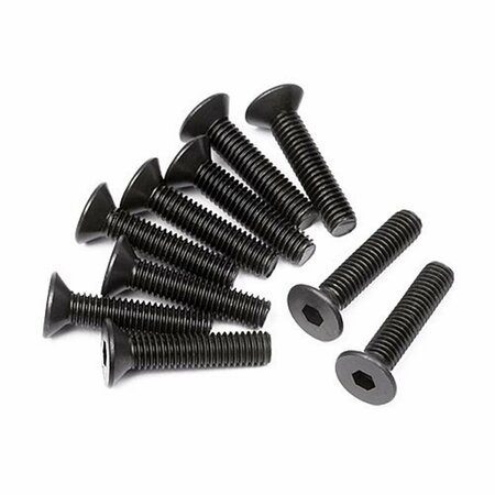 ADORNOS M3 x 14 mm Flat Head Screw Hex Socket Spare Parts, Black - 10 Piece AD2976455